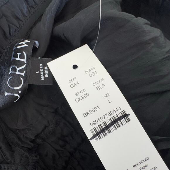 J. Crew Women's Palermo Dress in Viscose-Blend Crinkle Black Size Large NWT - Picture 8 of 15